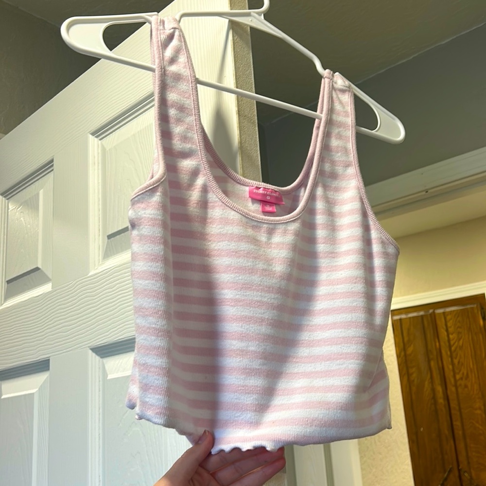 Pink and white Stoney clover tank